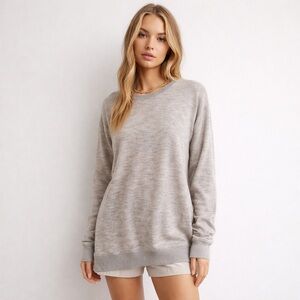 Aritzia Wilfred Grey Crewneck Long Sweater